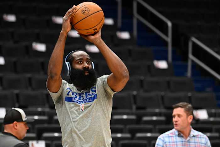 James Harden at ShootAround Photo Credit: USA Today Sports
